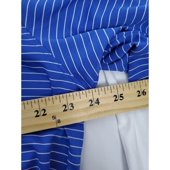Nike Golf Blue Polo Shirt Men's XL Striped Short Sleeve Stretch Tour Performance - Picture 5 of 6